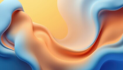 Wall Mural - abstract blue orange swirling fluid design