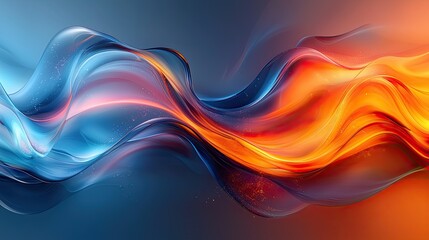 Fototapete - Abstract wave patterns with contrasting colors and fluid motion in a digital artwork display