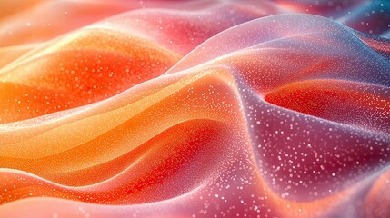 Poster - Abstract waves of color create a vibrant, flowing texture resembling a dreamlike landscape at dusk