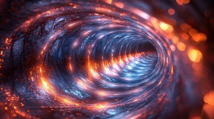 Poster - Swirling tunnel of vibrant light and energy showcases a surreal journey through a cosmic landscape