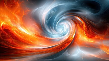Poster - Swirling flames and cool wisps create a stunning abstract composition of energy and light in vibrant colors