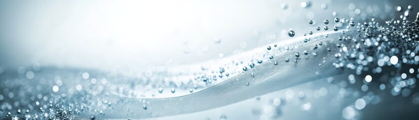 Wall Mural - Mesmerizing macro, water droplets dance on vibrant blue background refreshing