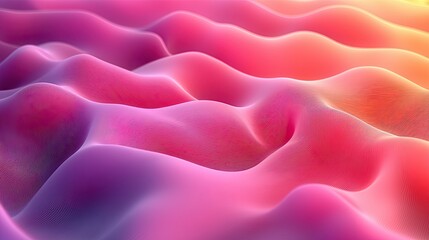 Fototapete - Colorful wave patterns create a vibrant abstract landscape with smooth gradients and soft curves