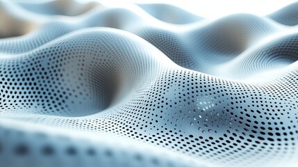 Poster - Abstract design of textured surface resembling waves and patterns with perforations in a minimalist style