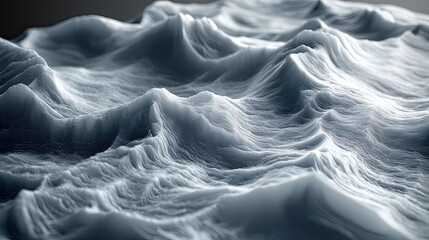 Poster - Textured 3D representation of ocean waves captured in a minimalist artistic display