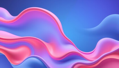 Wall Mural - abstract pink and blue wave fluid design