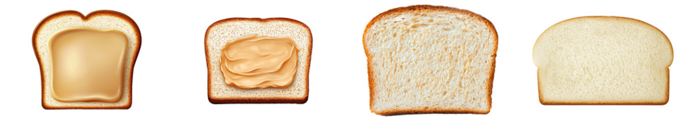 Poster - A slice of bread with peanut butter, displayed on a see-through background.