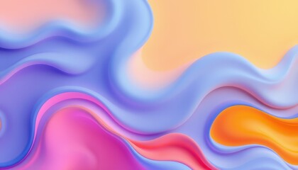 Wall Mural - abstract pastel waves flowing design