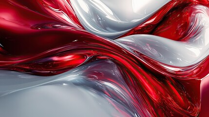 Poster - Abstract swirl of red and white colors creates a dynamic visual experience in a modern artistic representation