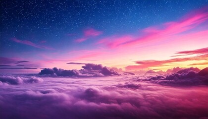 Wall Mural - soft sky at sunrise background with fog and clouds
