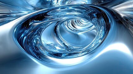 Poster - Swirling blue vortex creating a dynamic and mesmerizing abstract design in a fluid style