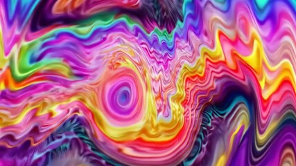 Poster - Vibrant Abstract Waves Colorful Patterns in Mesmerizing Display