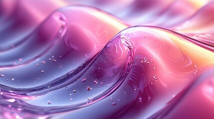 Poster - Colorful abstract waves of liquid in shades of pink and purple create a mesmerizing and fluid visual experience