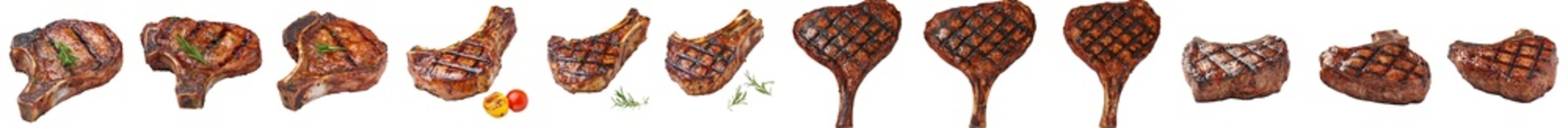Poster - Grilled lamb chops displayed on a see-through background.