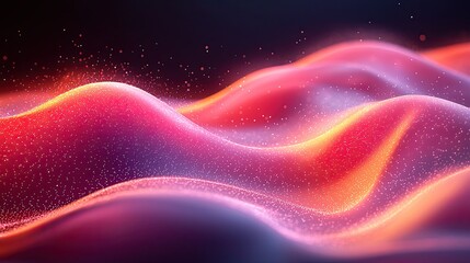 Poster - Colorful abstract waves create a dynamic visual experience in a digital art piece