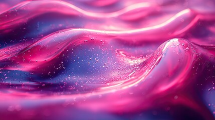 Poster - Colorful translucent waves create a captivating abstract texture in vibrant hues of pink and blue