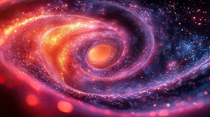 Poster - Colorful swirl of stars and nebulae in the depths of space during a cosmic event