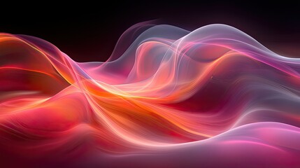 Poster - Colorful abstract waves create a mesmerizing flow of light and energy in a digital artwork