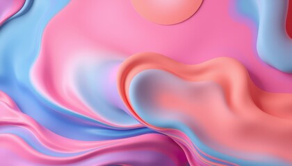 Wall Mural - abstract pink blue swirling fluid design