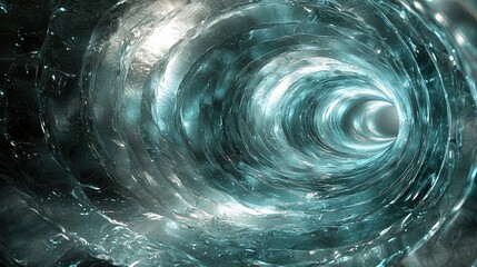 Poster - Swirling vortex of shimmering water creates a mesmerizing illusion of movement in a serene environment