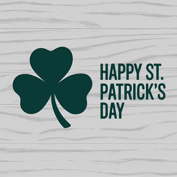 Simple St. Patricks Day Greeting Card Design with Shamrock