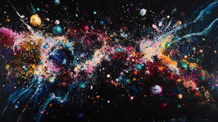 Fireworks explode black sky. Generative AI