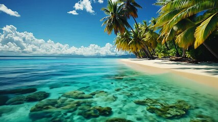 Canvas Print - Tropical Island Paradise Beach Scene