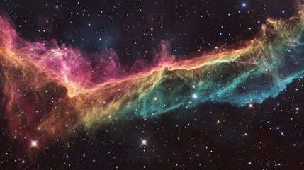 vibrant galaxy starry night sky space rainbow nebula cosmic beauty,