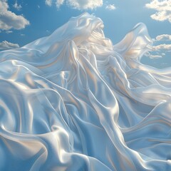 Aufkleber - White fabric floating in the sky.