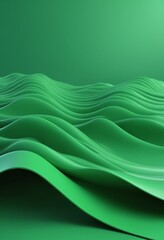 Fototapete - Green wave 3d abstract background