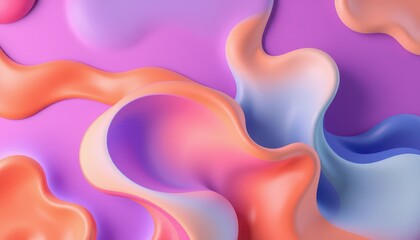 Wall Mural - abstract colorful fluid shapes design