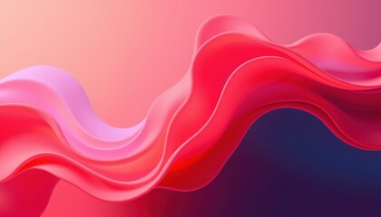 Wall Mural - abstract pink and red fluid wave design