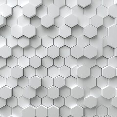 Poster - Abstract White Hexagon Geometric Pattern Background Texture