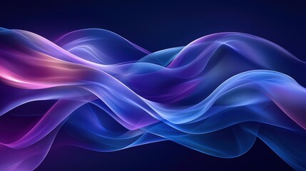 Poster - Abstract Blue Purple Flowing Wave Background Design