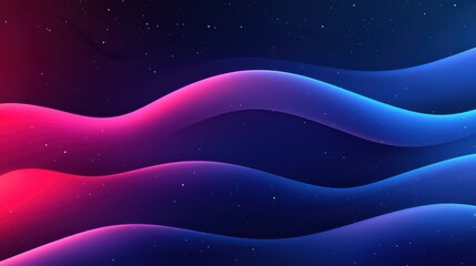 Poster - Abstract Neon Wave Background Pink Blue Purple Cosmic Design