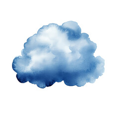 Poster - A blue cloud with white clouds in the background. The sky is blue and the clouds are fluffy
