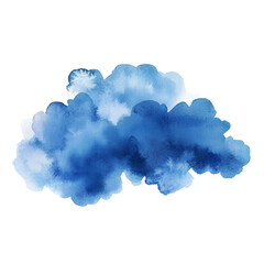 Poster - A blue cloud with white streaks. The sky is clear and the clouds are fluffy