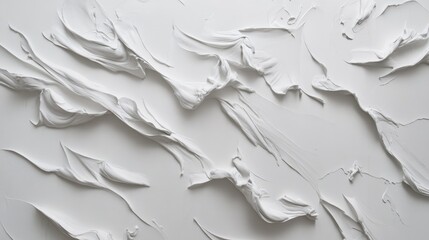 Poster - Textured white gypsum plaster ceiling with intricate swirls and waves highlighting artistic craftsmanship and modern interior design elements.