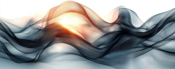Poster - Abstract Dark Grey and Orange Wave Background Texture