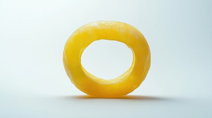 Poster - Yellow melon ring on a clean white background showcasing its unique shape and texture for culinary or creative visual use.