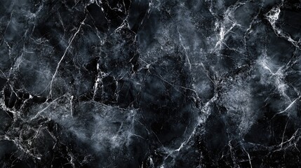 Poster - Black marble pattern texture background for interior design high resolution stone wall surface with elegant veining and details