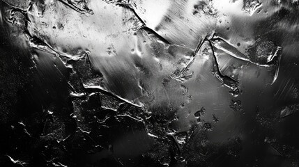 Poster - Abstract stainless steel texture with a scratched metallic surface creating a dramatic black and silver background for design and artistic use.