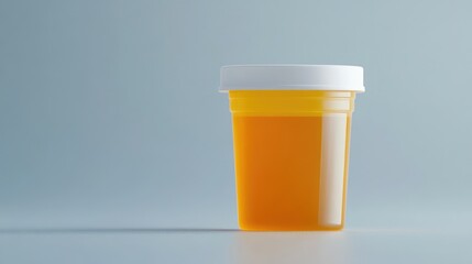 Poster - Container filled with liquid on a minimalist surface highlighting modern design and clarity in product presentation