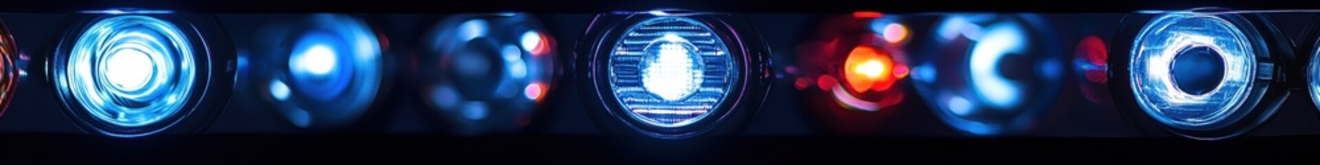 Aufkleber - Various LED car headlights and tail lights are displayed in an eye-catching arrangement, allowing for custom text insertion and clear visibility. Generative AI