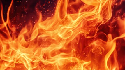 Poster - Vivid orange flame burning in a gas burner, with dynamic swirls and glowing embers, emphasizing heat and intensity, close-up, abstract, energy, fire, combustion.