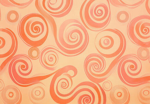 Soft peach and orange swirl pattern with a groovy 1970s retro vibe on a muted pink background. Perfect for vintage-inspired designs or posters, evoking nostalgia and happy, eye-catching energy.