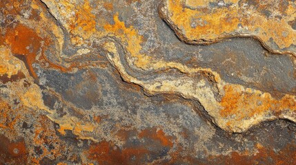 Poster - Detailed close-up of oxidized rust on a metal surface showcasing intricate patterns and textures in earthy tones.