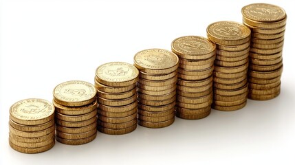 Poster - A visual representation of economic prosperity featuring a neatly arranged stack of gold coins, emphasizing the rise in wealth