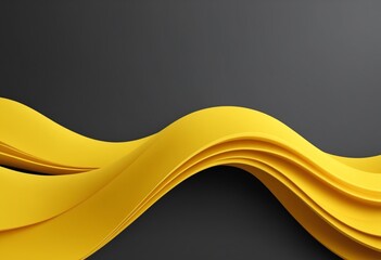 Poster - Yellow wave 3d abstract background