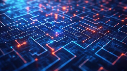 Aufkleber - A complex digital maze representing the challenges and obstacles in the digital world, symbolizing cybersecurity, data protection, and online navigation.